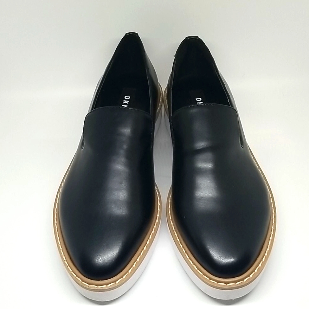 New DKNY Black Platform Loafers - Size 11